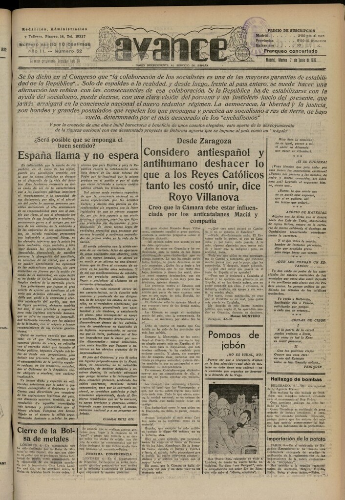 Miniatura de Avance del 7 de junio de 1932, nº 52