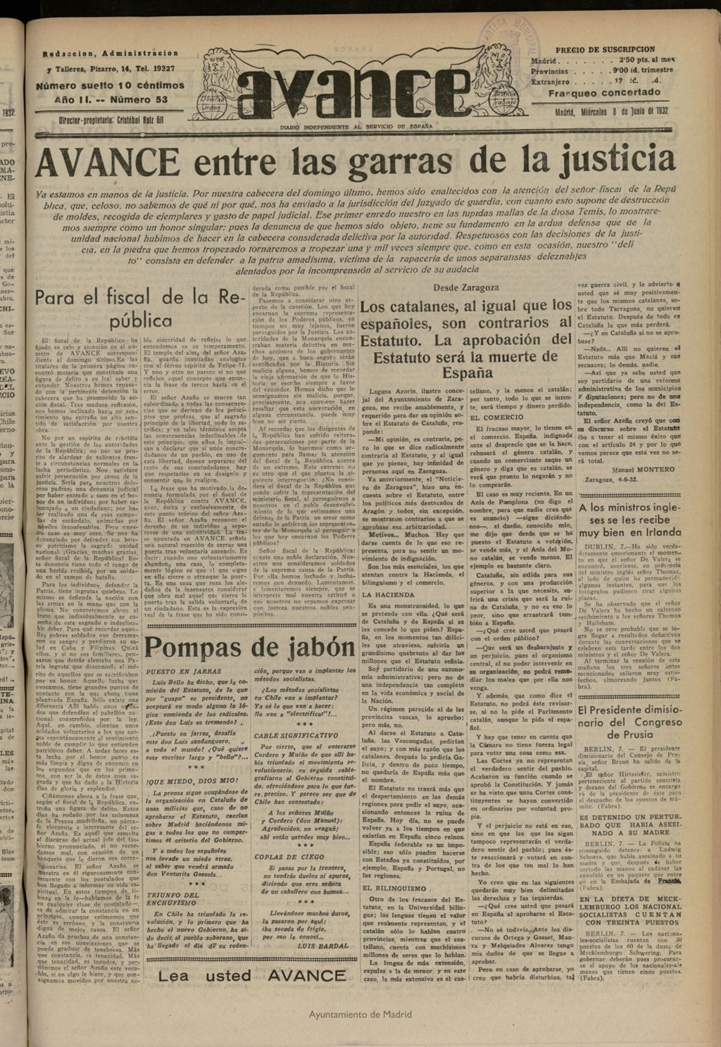 Miniatura de Avance del 8 de junio de 1932, nº 53