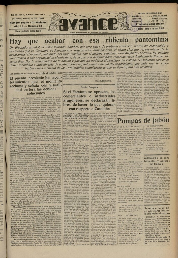 Miniatura de Avance del 9 de junio de 1932, nº 54