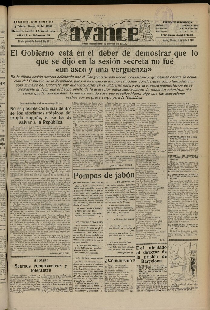 Miniatura de Avance del 10 de junio de 1932, nº 55