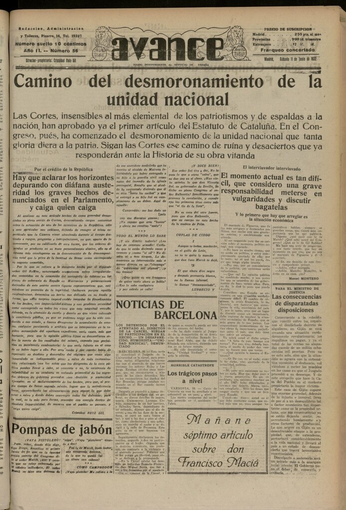 Miniatura de Avance del 11 de junio de 1932, nº 56