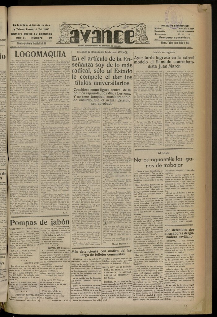 Miniatura de Avance del 16 de junio de 1932, nº 60