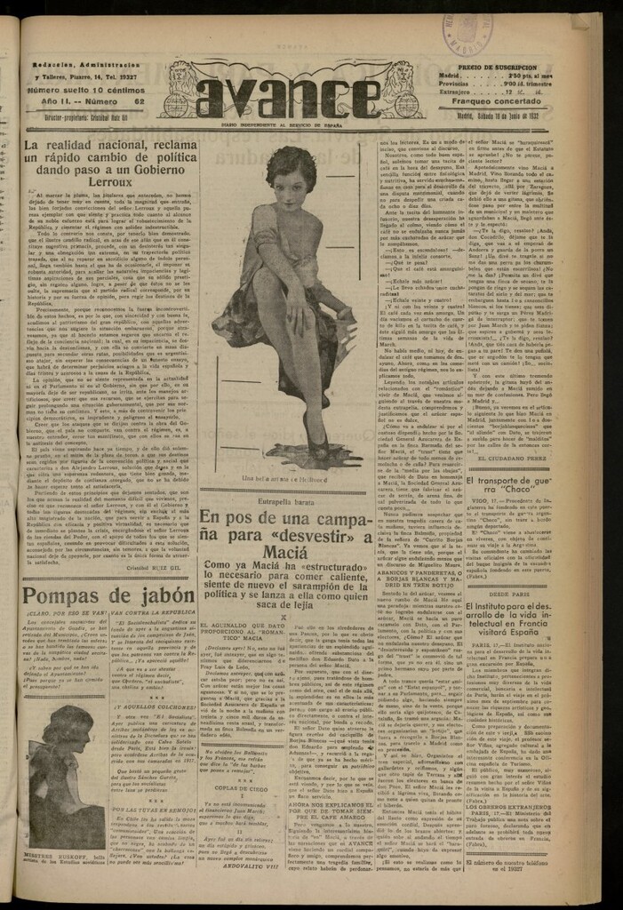 Miniatura de Avance del 18 de junio de 1932, nº 62