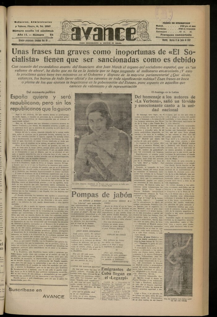 Miniatura de Avance del 21 de junio de 1932, nº 64