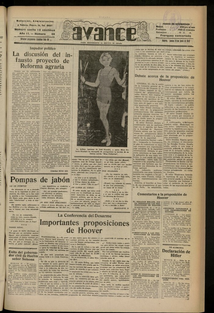 Miniatura de Avance del 23 de junio de 1932, nº 66