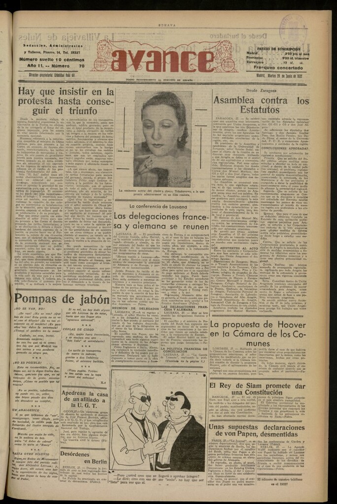 Miniatura de Avance del 28 de junio de 1932, nº 70