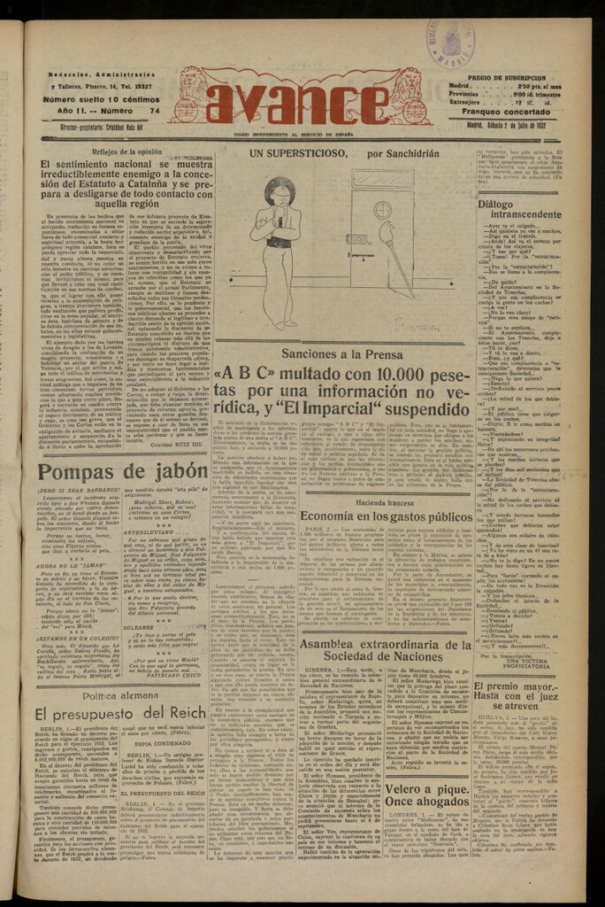 Miniatura de Avance del 2 de julio de 1932, nº 74