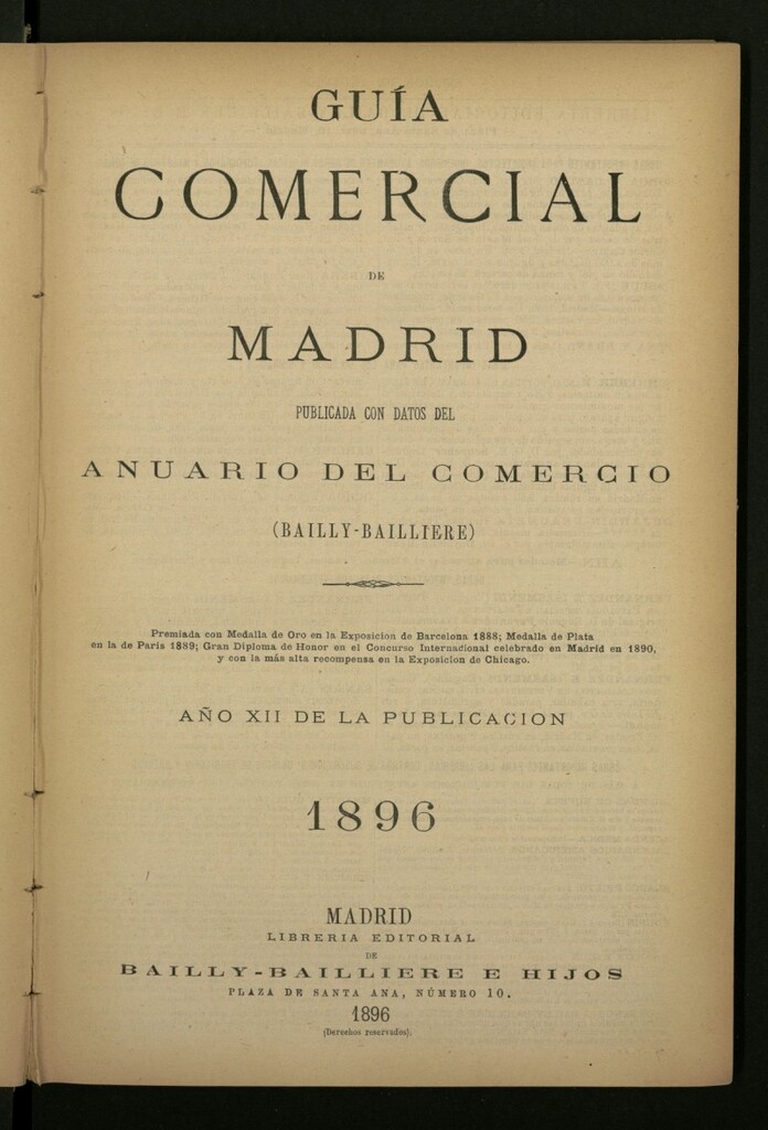 Miniatura de Guía comercial de Madrid 1896