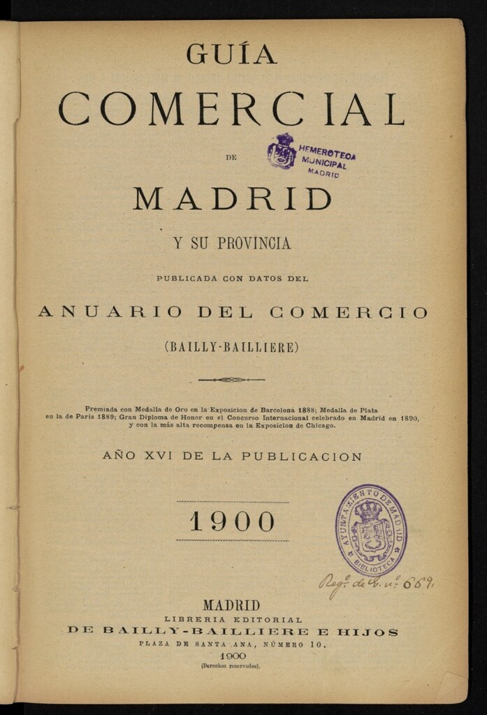 Miniatura de Guía comercial de Madrid 1900