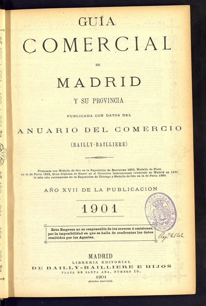 Miniatura de Guía comercial de Madrid 1901