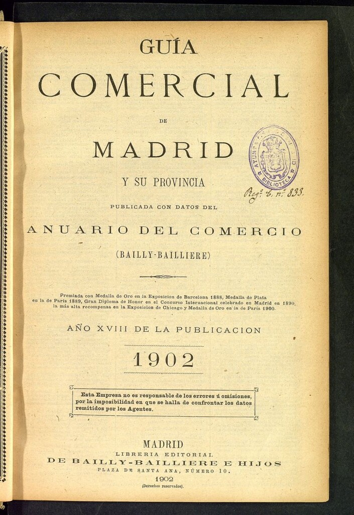 Miniatura de Guía comercial de Madrid 1902