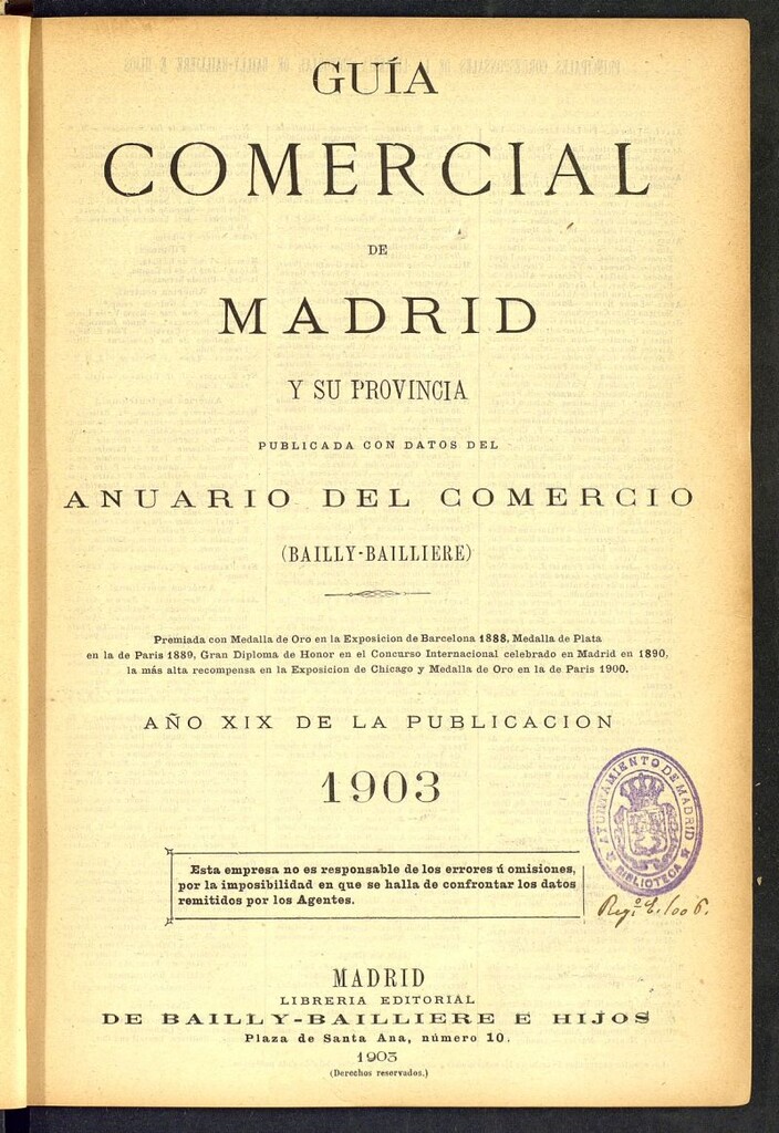 Miniatura de Guía comercial de Madrid 1903