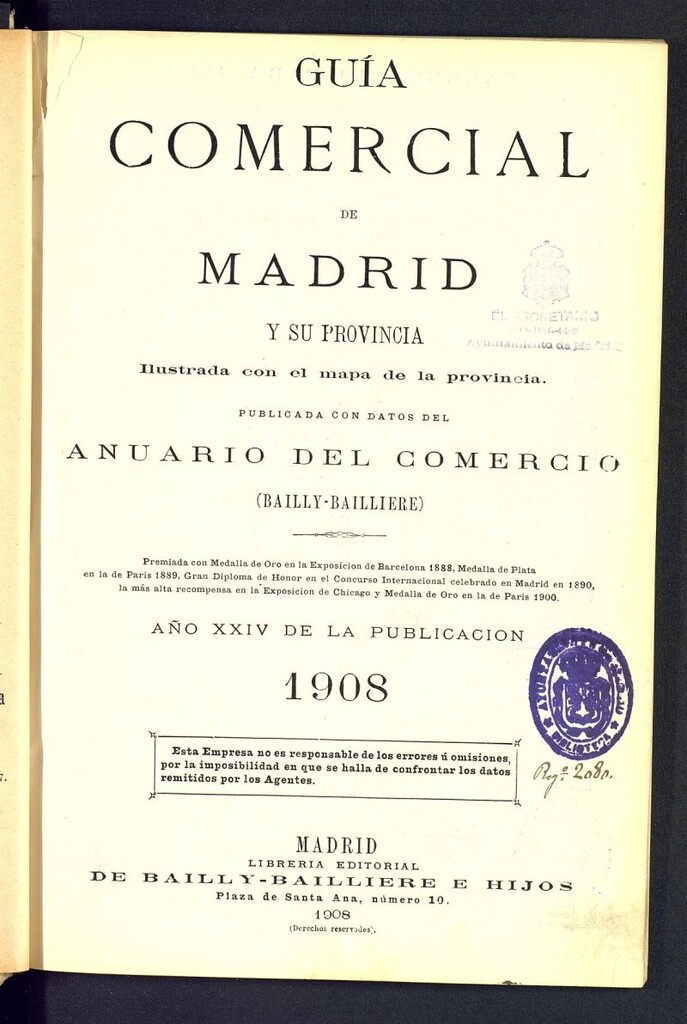 Miniatura de Guía comercial de Madrid 1908
