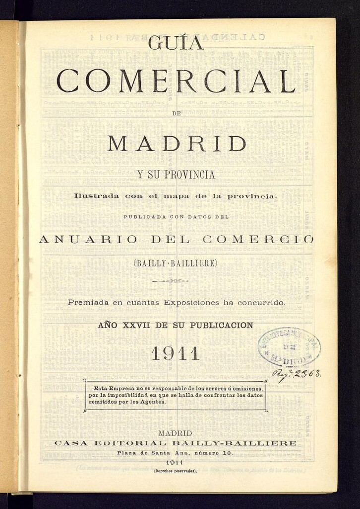 Miniatura de Guía comercial de Madrid 1911