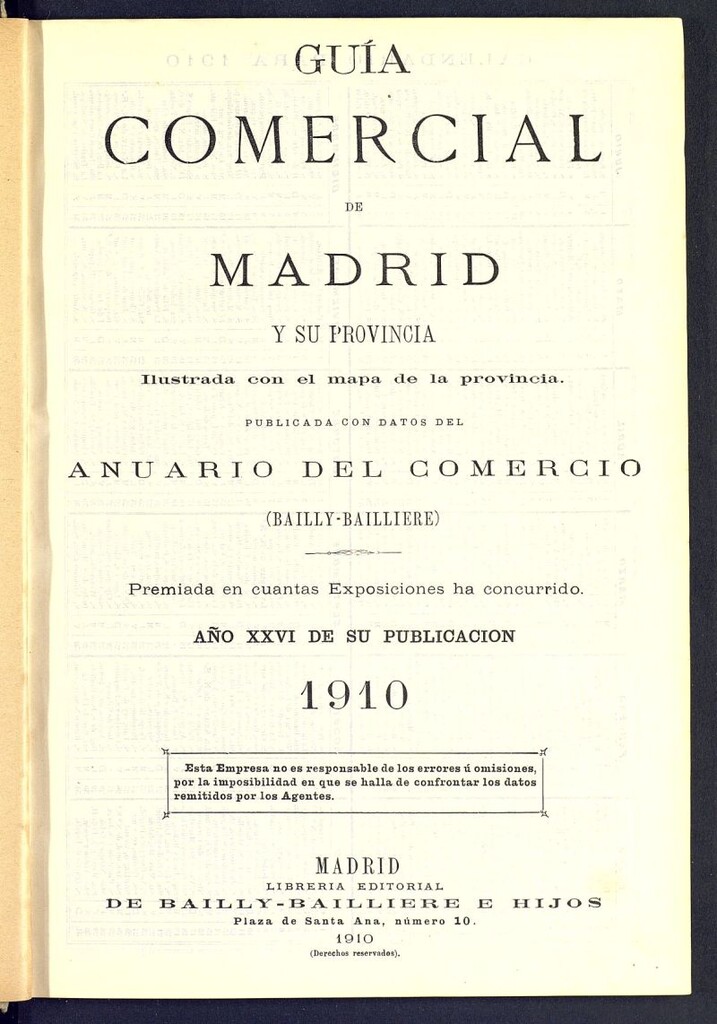 Miniatura de Guía comercial de Madrid 1910