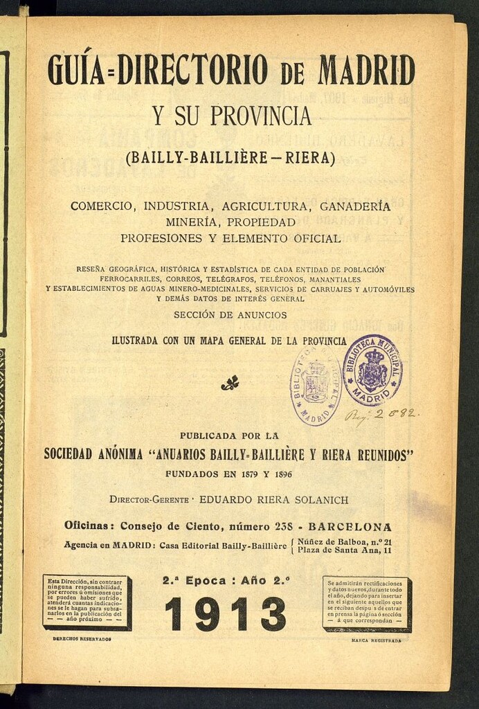 Miniatura de Guía comercial de Madrid 1913