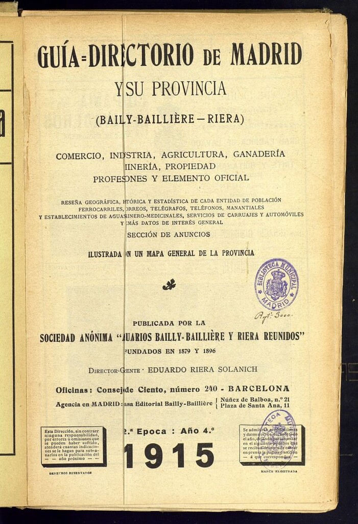 Miniatura de Guía comercial de Madrid 1915