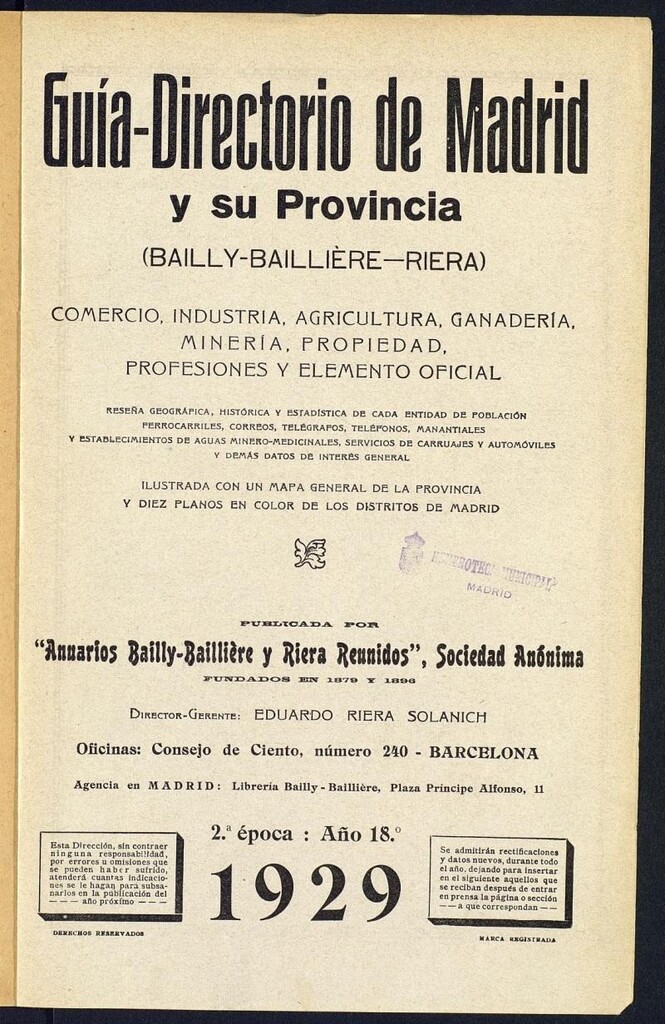 Miniatura de Guía comercial de Madrid 1929