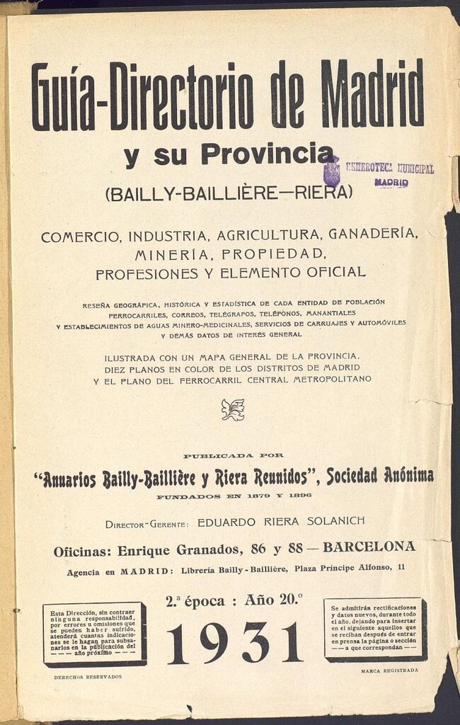 Miniatura de Guía comercial de Madrid 1931