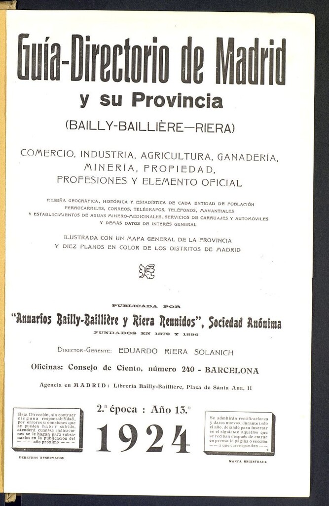 Miniatura de Guía comercial de Madrid 1924