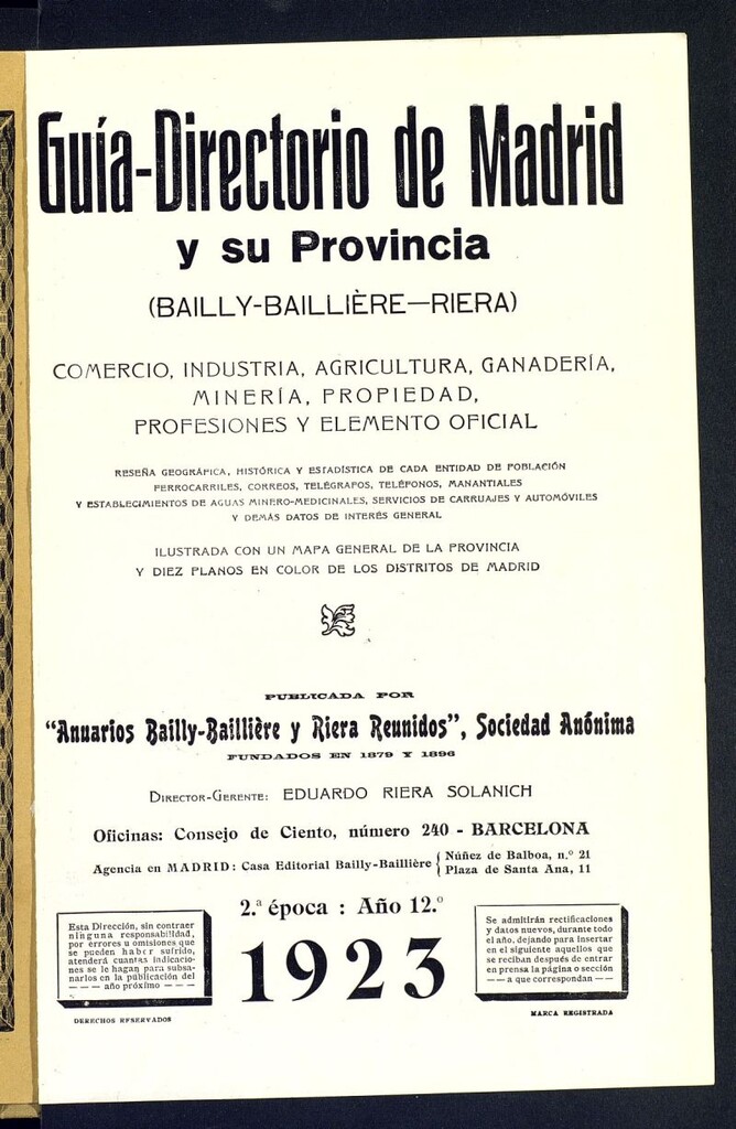 Miniatura de Guía comercial de Madrid 1923