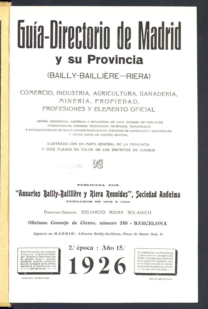 Miniatura de Guía comercial de Madrid 1926