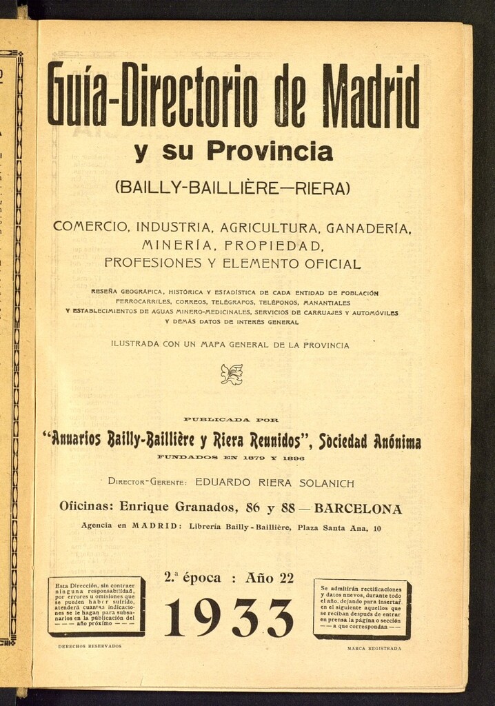 Miniatura de Guía comercial de Madrid 1933