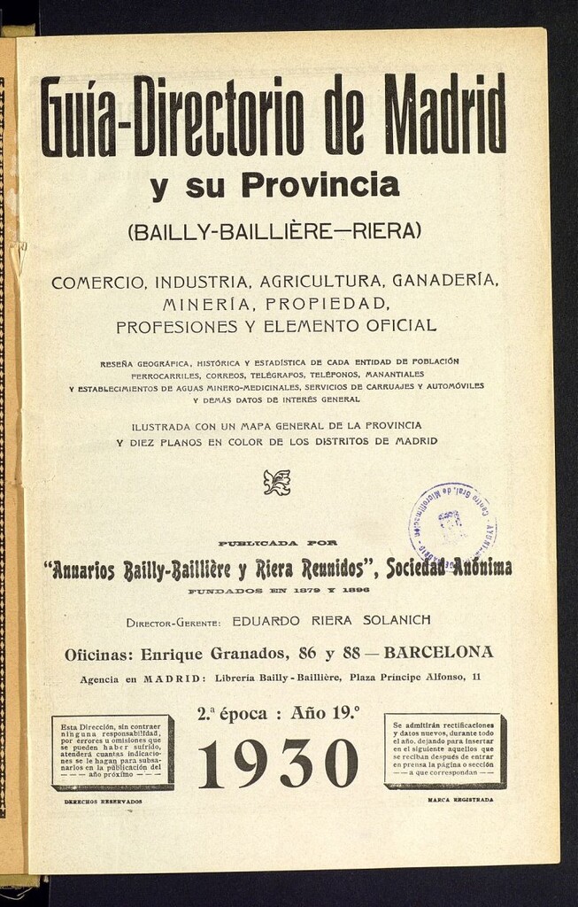 Miniatura de Guía comercial de Madrid 1930