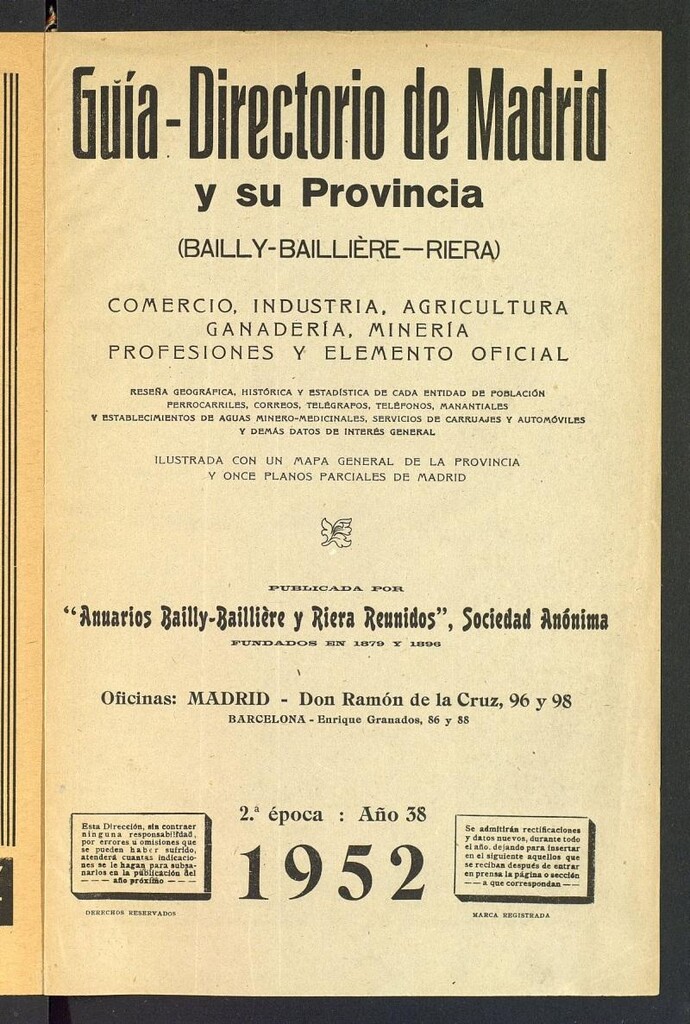 Miniatura de Guía comercial de Madrid 1952