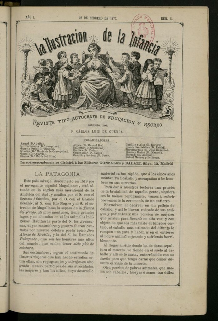 Miniatura de La Ilustración de la Infancia : revista tipo-autógrafa de educación y recreo del 28 de febrero de 1877, nº 8