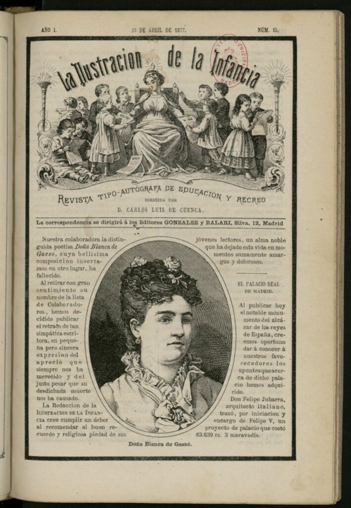 Miniatura de La Ilustración de la Infancia : revista tipo-autógrafa de educación y recreo de 23 de abril de 1877, nº 15