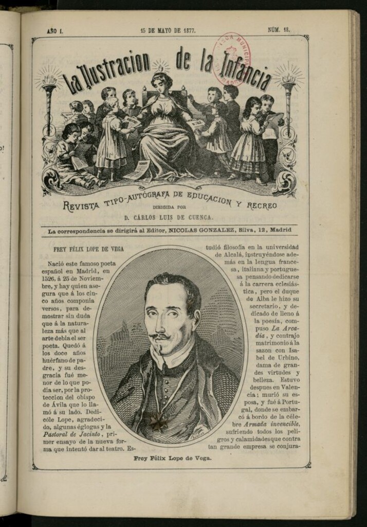 Miniatura de La Ilustración de la Infancia : revista tipo-autógrafa de educación y recreo de 15 de mayo de 1877, nº 18