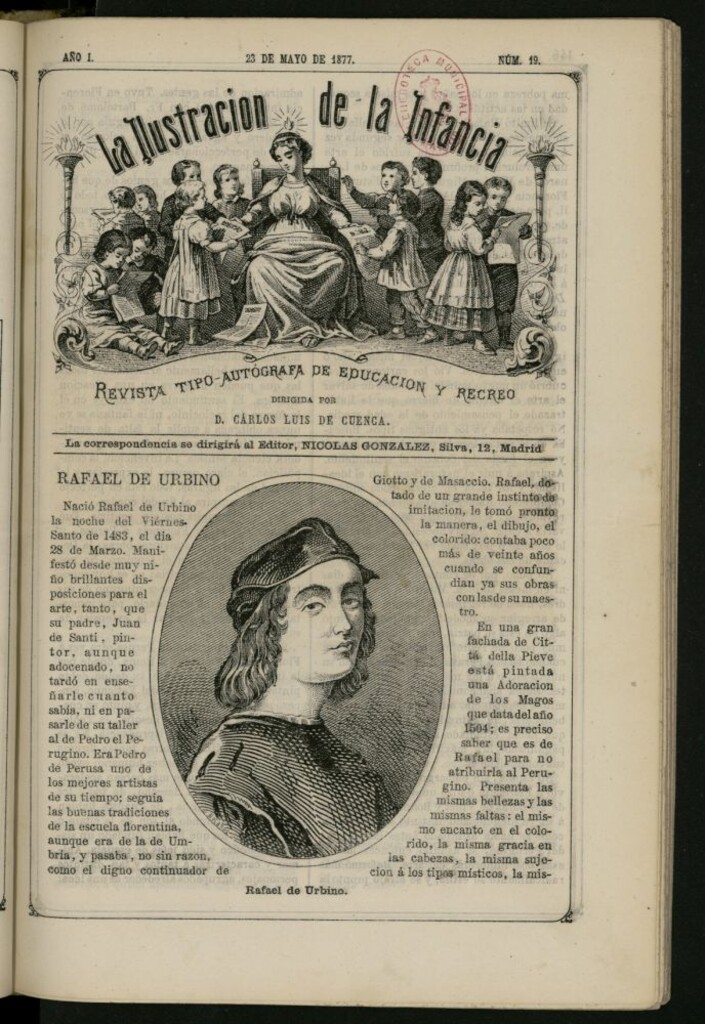 Miniatura de La Ilustración de la Infancia : revista tipo-autógrafa de educación y recreo de 23 de mayo de 1877, nº 19