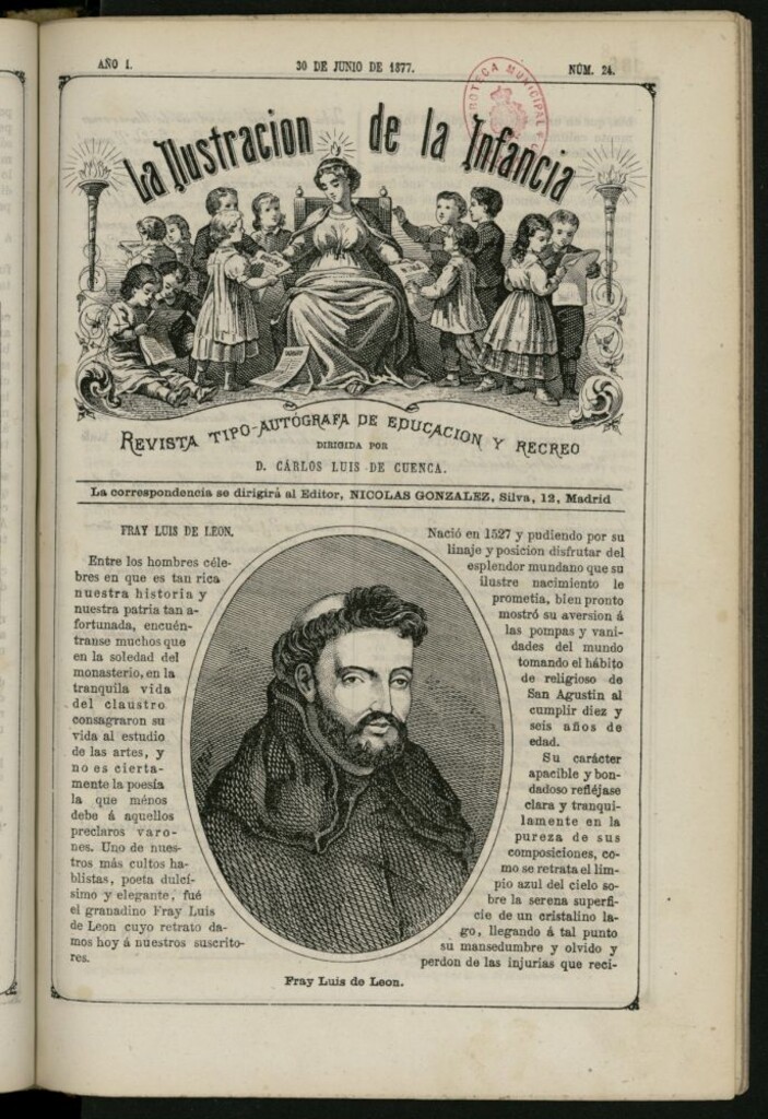 Miniatura de La Ilustración de la Infancia : revista tipo-autógrafa de educación y recreo de 30 de junio de 1877, nº 24