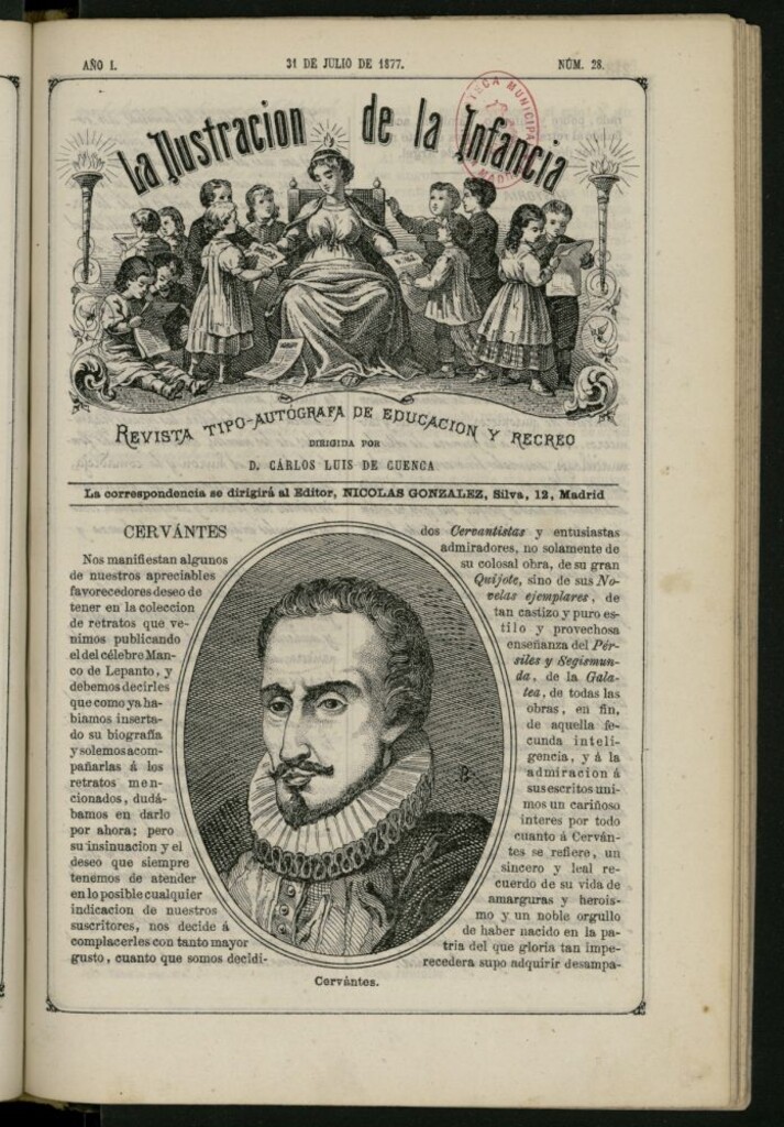 Miniatura de La Ilustración de la Infancia : revista tipo-autógrafa de educación y recreo de 31 de julio de 1877, nº 28