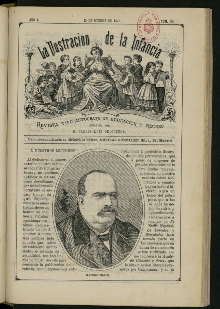 Miniatura de La Ilustración de la Infancia : revista tipo-autógrafa de educación y recreo de 15 de octubre de 1877, nº 38