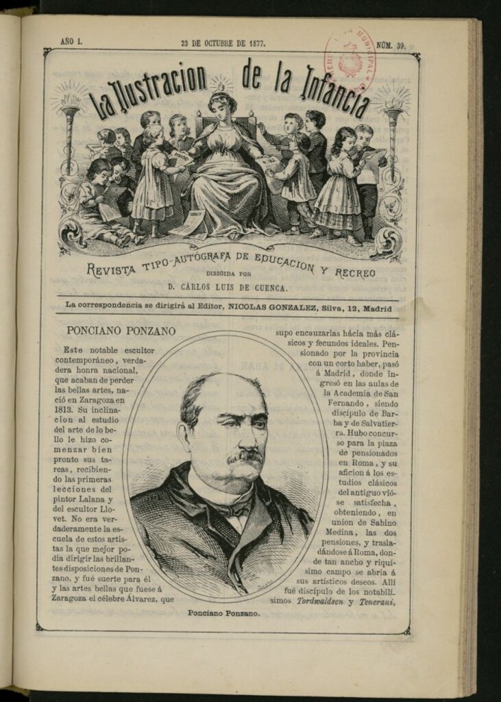 Miniatura de La Ilustración de la Infancia : revista tipo-autógrafa de educación y recreo de 23 de octubre de 1877, nº 39