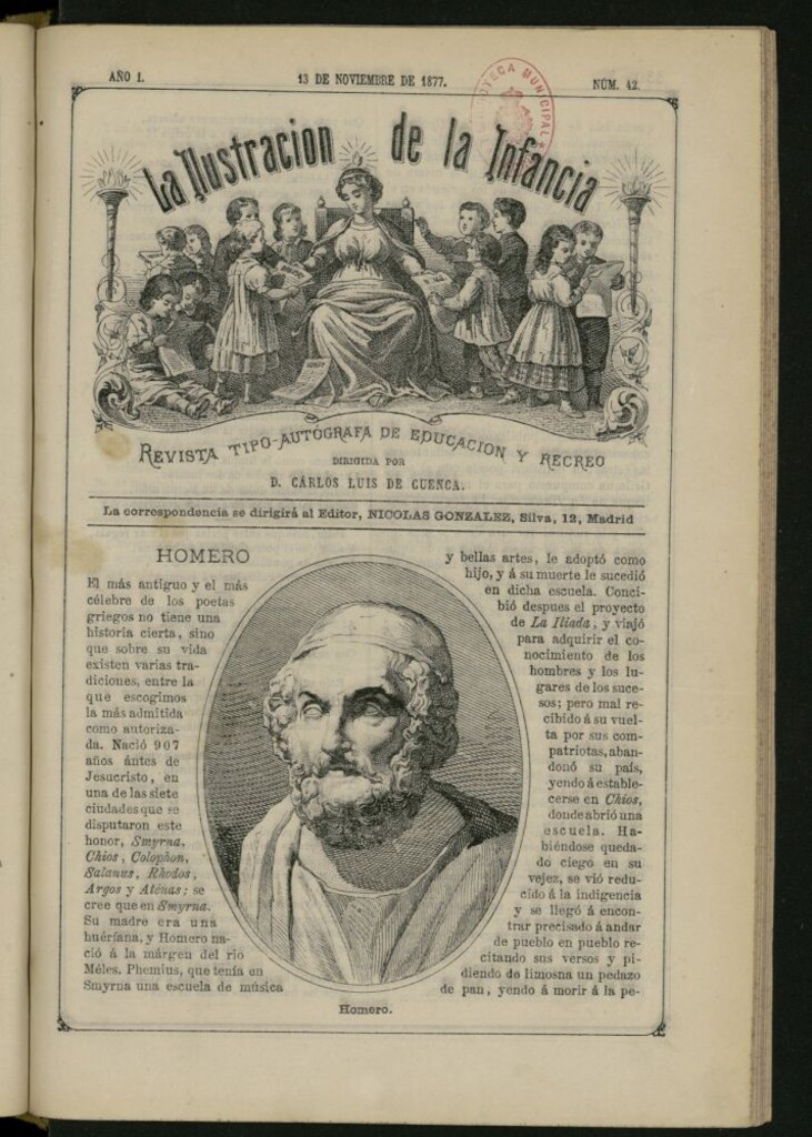 Miniatura de La Ilustración de la Infancia : revista tipo-autógrafa de educación y recreo de 13 de noviembre de 1877, nº 42