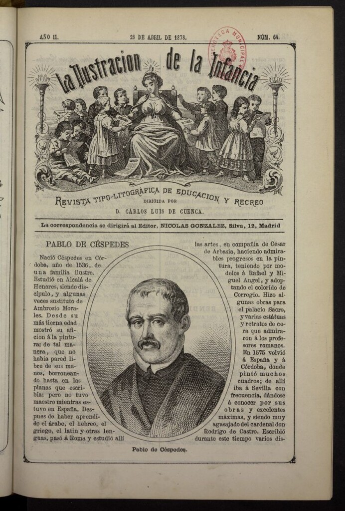 Miniatura de La Ilustración de la Infancia : revista tipo-autógrafa de educación y recreo del 28 de abril de 1878, nº 64
