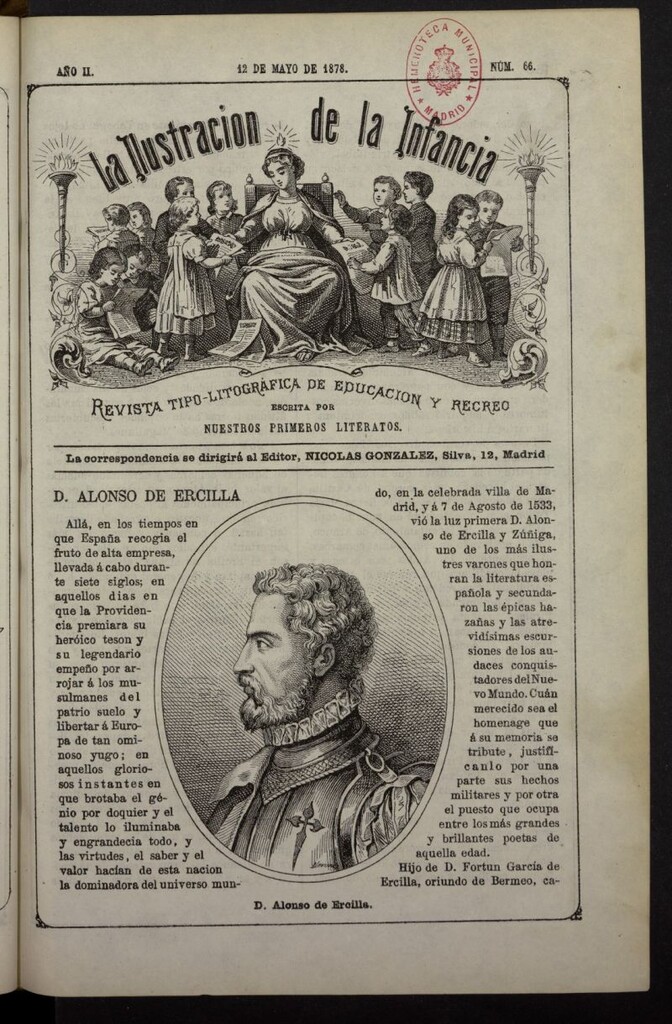 Miniatura de La Ilustración de la Infancia : revista tipo-autógrafa de educación y recreo del 12 de mayo de 1878, nº 66