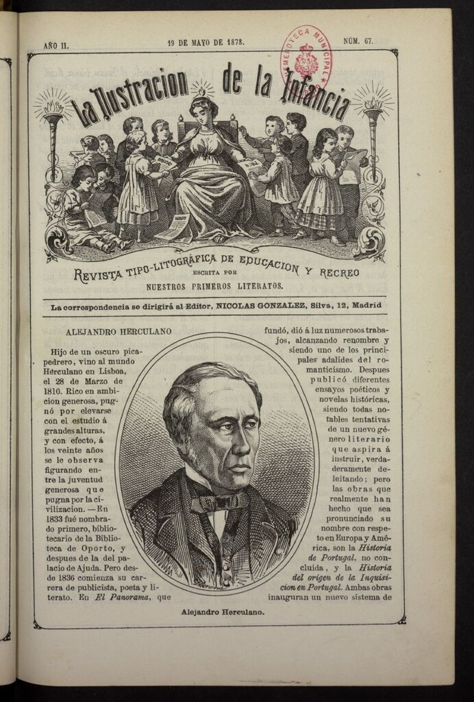 Miniatura de La Ilustración de la Infancia : revista tipo-autógrafa de educación y recreo del 19 de mayo de 1878, nº 67