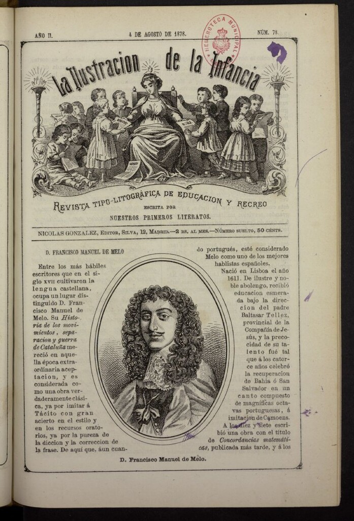 Miniatura de La Ilustración de la Infancia : revista tipo-autógrafa de educación y recreo del 4 de agosto de 1878, nº 78