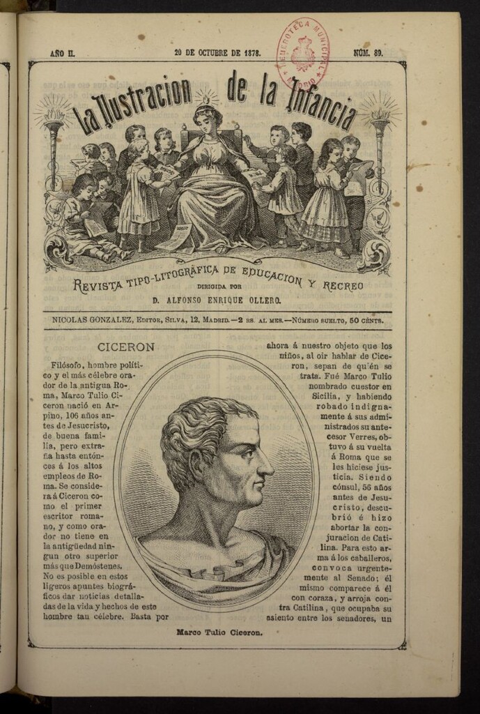 Miniatura de La Ilustración de la Infancia : revista tipo-autógrafa de educación y recreo del 20 de octubre de 1878, nº 89