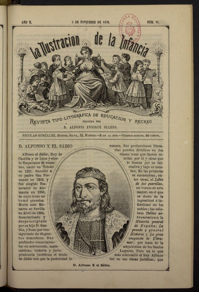 Miniatura de La Ilustración de la Infancia : revista tipo-autógrafa de educación y recreo del 3 de noviembre de 1878, nº 91