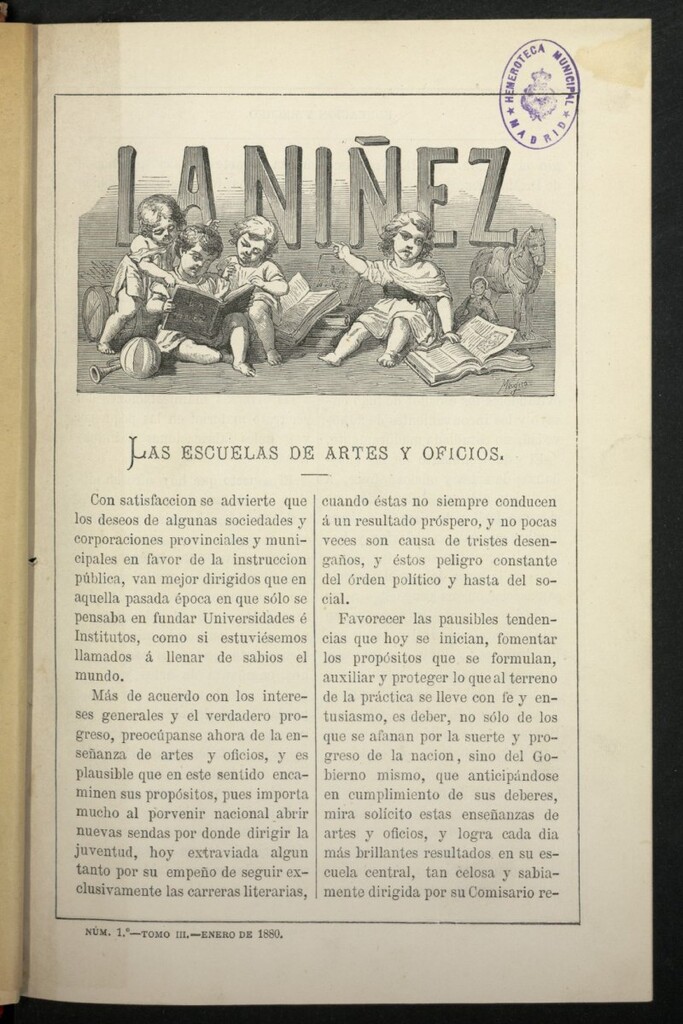 Miniatura de La Niñez. Tomo III, de enero de 1880, nº 1