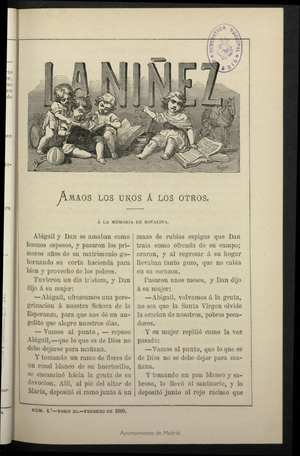 Miniatura de La Niñez. Tomo III de febrero de 1880, nº 4