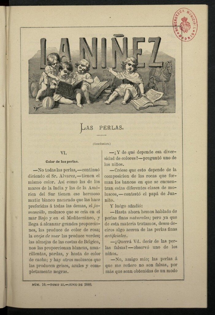 Miniatura de La Niñez. Tomo III de junio de 1880, nº 16
