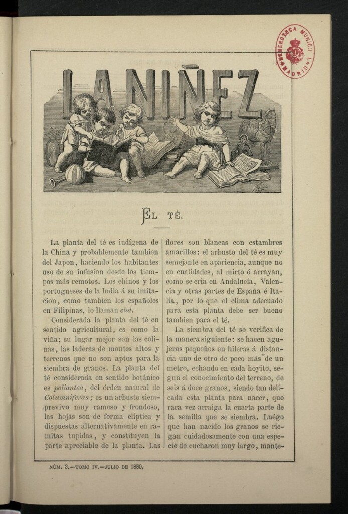 Miniatura de La Niñez, Tomo IV de julio de 1880, nº 3