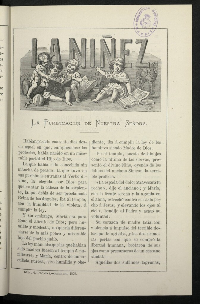 Miniatura de La Niñez, tomo I de febrero de 1879, nº 4