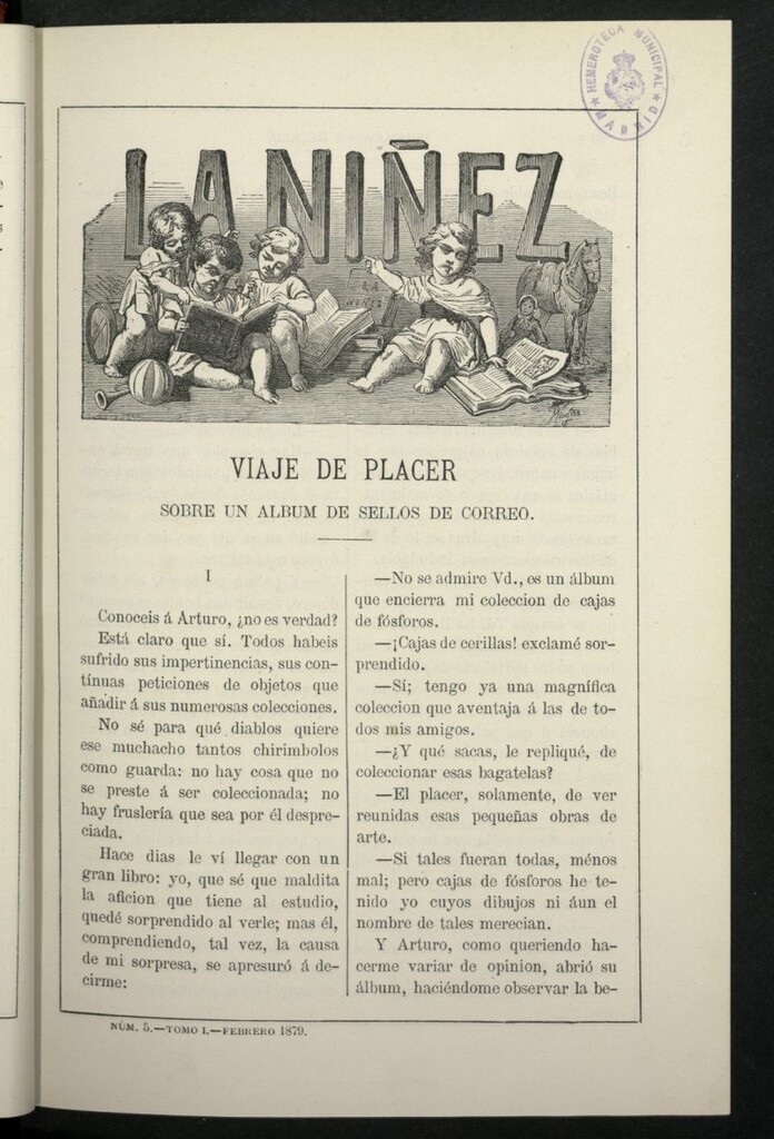Miniatura de La Niñez, tomo I de febrero de 1879, nº 5